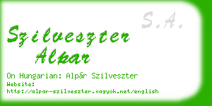 szilveszter alpar business card